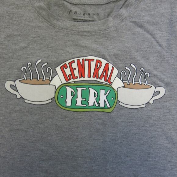 FRIENDS CENTRAL PERK Coffee Cup T Shirt Size XL Women Gray TV Series - Picture 2 of 7